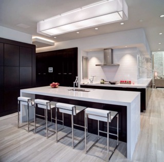 现代简约风格简洁白色厨房吧台设计图纸