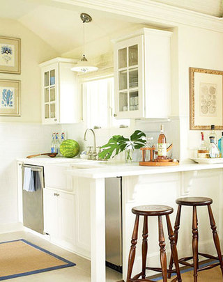 现代简约风格大气白色厨房吧台设计