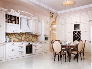 欧式风格简洁白色厨房橱柜设计