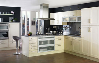 欧式风格舒适黑白厨房橱柜图片