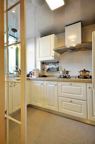 欧式风格白色厨房橱柜安装图