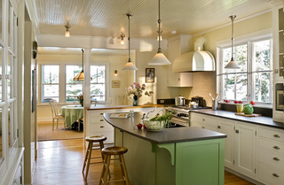 欧式风格大气绿色厨房吧台装修效果图