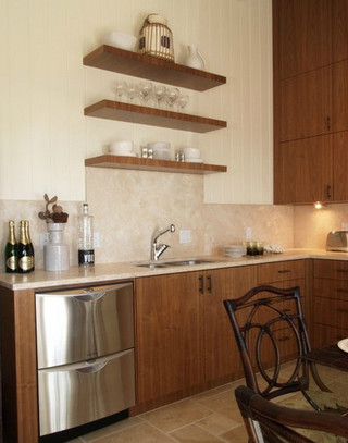 中式风格实用原木色厨房橱柜安装图
