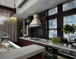 新中式风格时尚白色厨房橱柜定做