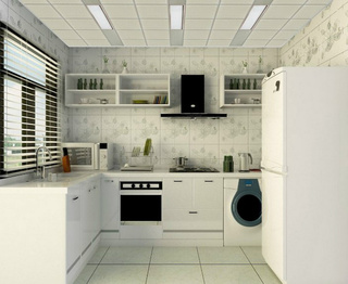 中式风格简洁白色厨房橱柜订做