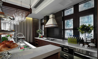 中式风格大气白色厨房吧台设计