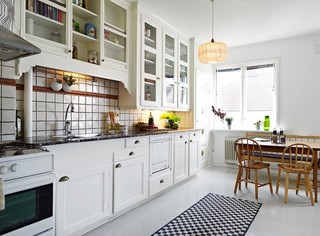 中式风格简洁白色厨房橱柜定做