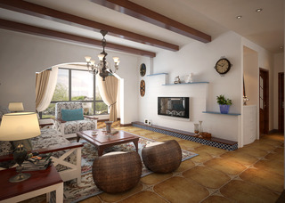 地中海风格简洁客厅设计图