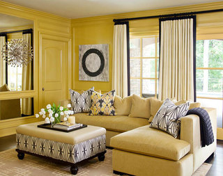 简约风格可爱黄色客厅沙发效果图