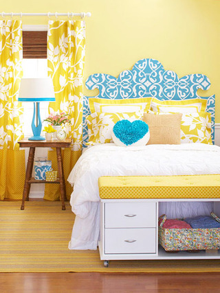 欧式风格黄色卧室收纳用品图片