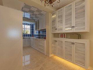 地中海风格小清新蓝色厨房橱柜设计图纸