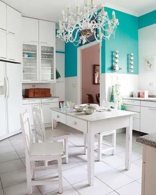 地中海风格小清新蓝色厨房橱柜设计图