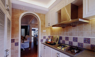 地中海风格简洁黄色厨房橱柜效果图