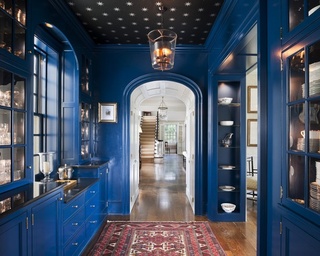 地中海风格简洁蓝色厨房橱柜定做