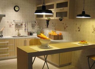 宜家风格小清新黄色厨房橱柜安装图