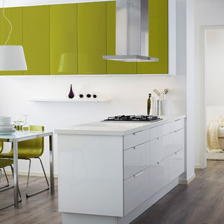 宜家风格简洁绿色厨房橱柜图片