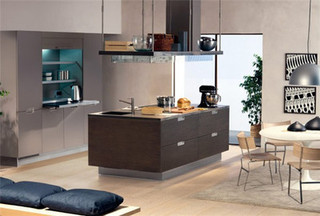 宜家风格简洁灰色厨房橱柜设计图