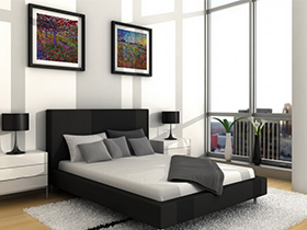 满足功能的基础上最大程度简洁的卧房家具极具中性色彩