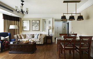 美式风格舒适客厅装修效果图