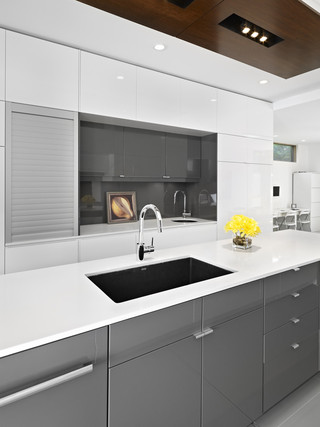 宜家风格简洁灰色厨房橱柜设计