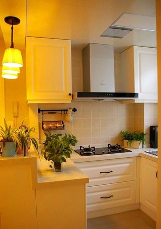 宜家风格简洁黄色厨房橱柜定制