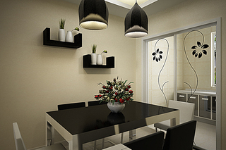 宜家风格简洁黑白厨房橱柜设计图纸