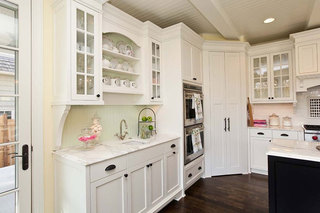 简约风格时尚白色厨房橱柜效果图