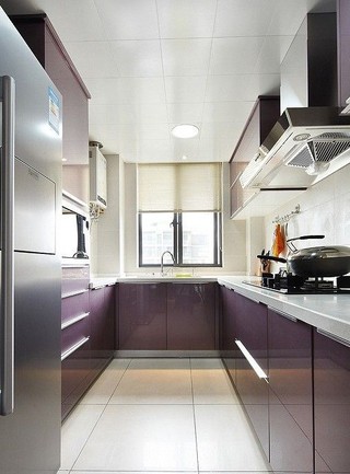 简约风格简洁紫色厨房橱柜设计