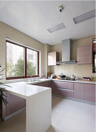 简约风格简洁紫色厨房橱柜设计图纸