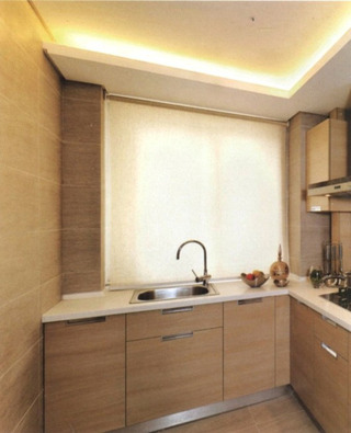 简约风格简洁原木色厨房橱柜安装图