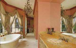 简约风格时尚粉色卫生间洗手台图片