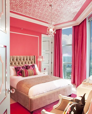 欧式风格浪漫粉色卧室装潢