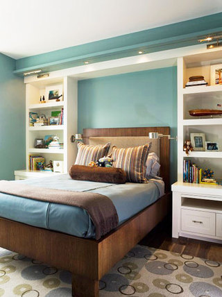 地中海风格实用蓝色卧室装修图片