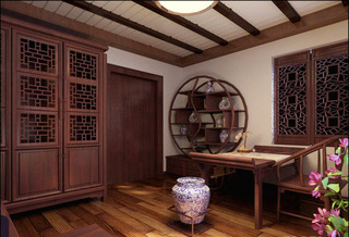 中式风格稳重书房设计