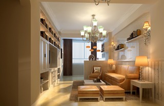 现代简约风格时尚暖色调客厅沙发图片