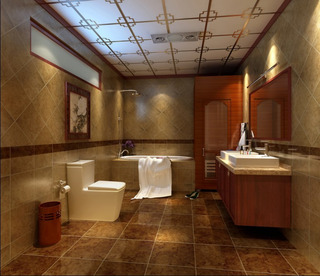 中式风格简洁卫生间马桶图片