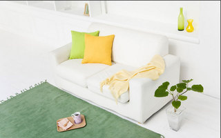 舒适绿色客厅沙发图片