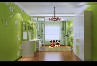 欧式风格可爱绿色儿童房装修