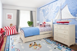 地中海风格可爱蓝色儿童房装潢