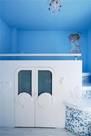 地中海风格可爱蓝色儿童床效果图