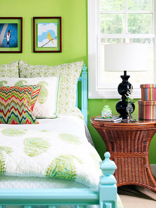 简约风格小清新绿色卧室设计图纸