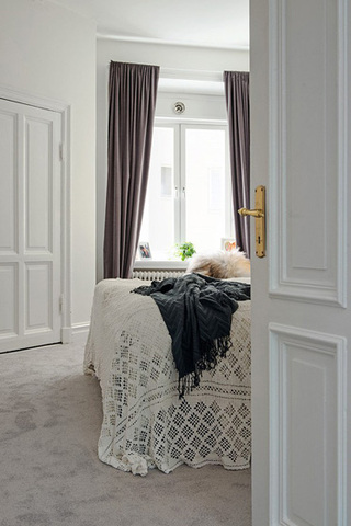 北欧风格舒适白色90平米卧室效果图