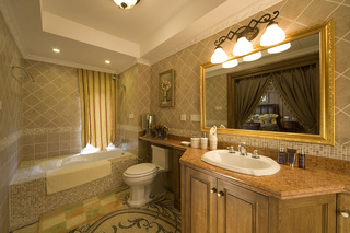美式风格小清新卫生间浴缸效果图
