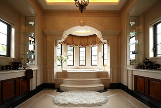 美式风格小清新卫生间浴缸效果图