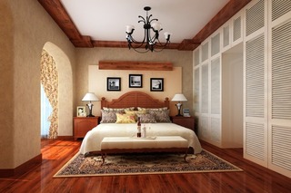 美式风格温馨卧室吊顶效果图