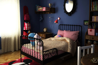 美式风格时尚蓝色儿童房设计图