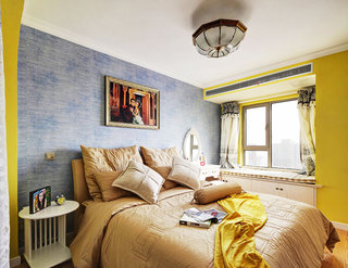 地中海风格梦幻卧室照片墙装修效果图
