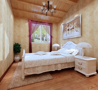 浪漫卧室吊顶床图片