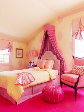 田园风格小清新粉色卧室装潢