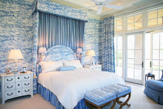 田园风格小清新蓝色卧室设计
